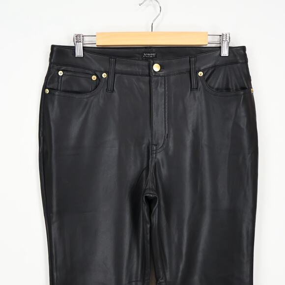 J.Crew Women's High Rise Bootcut Faux Leather Black Pant Size 31 NWT - Picture 3 of 8